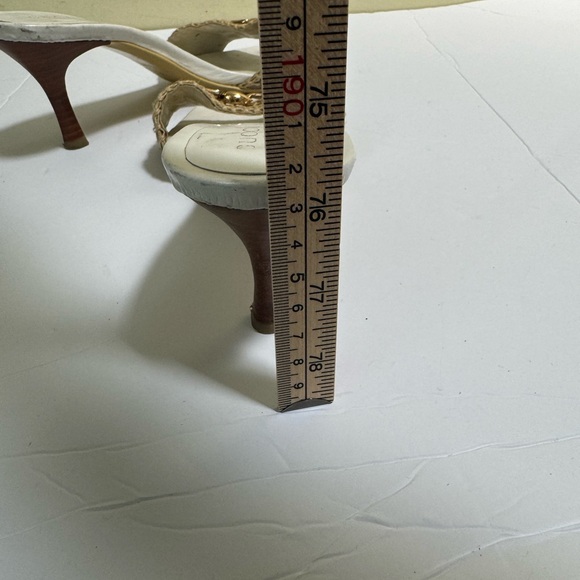 Gucci GG Horsebit Leather Canvas Open Toe Mules Slides Sandals Heels Neutral 36 - Picture 15 of 15